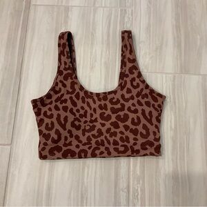 Balance Athletica Brown Leopard Print Fitted Tank Top